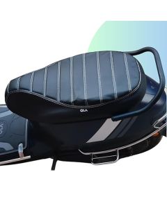 BLACK PREMIUM PU LEATHER 10MM FOAM STICHED WITH DENIM THREAD  FANCY SEAT COVER 