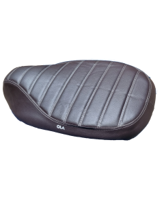 LATHER BROWN PREMIUM PU LEATHER 10MM FOAM STICHED WITH DENIM THREAD  FANCY SEAT COVER 