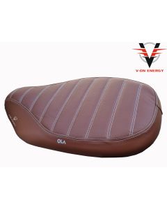 DARK BROWN PREMIUM PU LEATHER 10MM FOAM STICHED WITH DENIM THREAD  FANCY SEAT COVER 