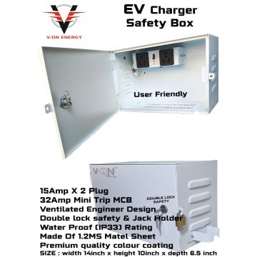Premium Grade Two Socket 32A MCB Ev Charging safety Box 